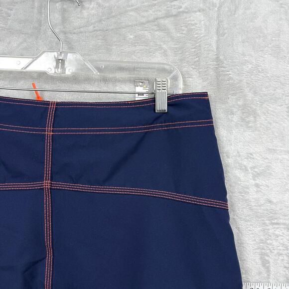 Hurley Navy Board Shorts Men Sz 34 Orange Stitch Surf Swim Trunks Pocket Beach - Picture 4 of 10